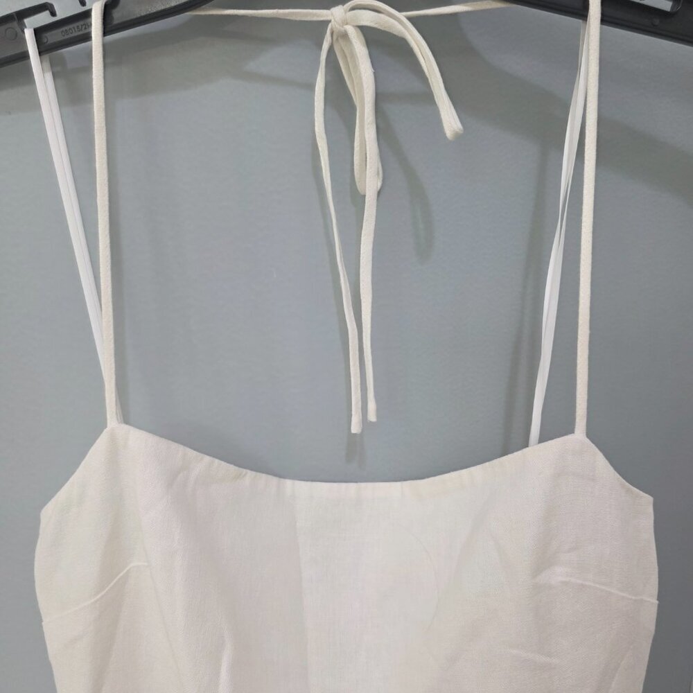 Babaton Women’s White Linen Blend Halter Mini Dress – Size 4 - Picture 6 of 13